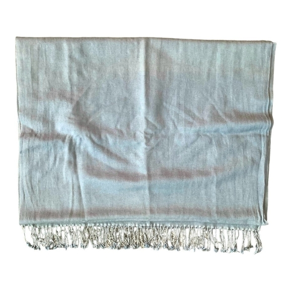 Scarf With Fringe Light Grey Pashmina Women’s Scarf Neck Warmer Shawl Wrap - Picture 4 of 4